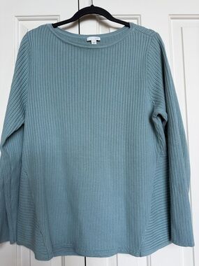 J. Jill Relaxed Ribbed Scoop Neck Top - Seafoam